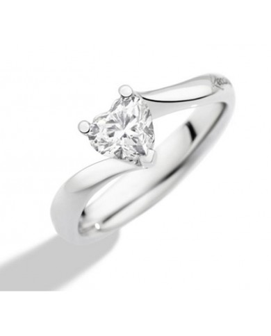 Anello Solitario Valentine brillante  taglio cuore Caratura 0,215