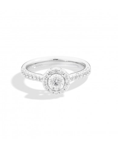 Anello Solitario RECARLO Pavè di diamanti Caratura 0,27