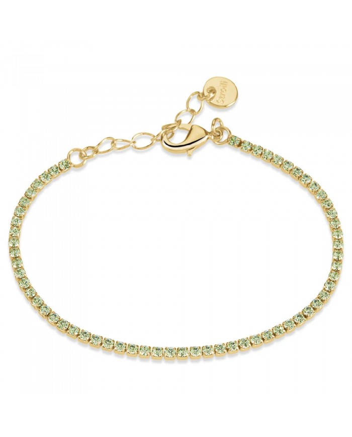 Stroili bracciale tennis in acciaio   e zirconi green