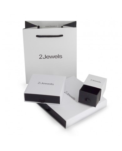 2 JEWELS Orecchini in acciaio 316L  PVD giallo e cristalli