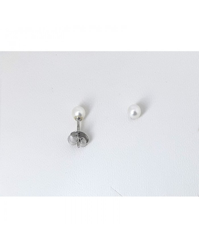 Mikiko   ORECCHINI in oro 18K e Perla   Fresh Water  4- 4,5 CHIUSURA ECO