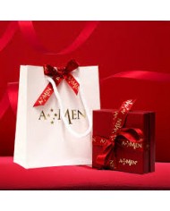 Amen - Collana in Argento 925°°°  Tris di cuori pavè  Perla