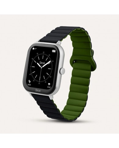 Smartwatch StroiliCinturino bicolore Verde/nero