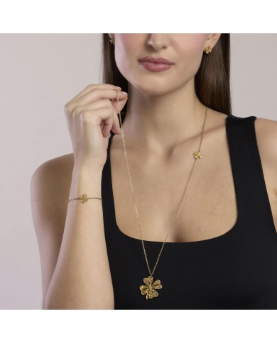 Kidult  Collana in acciaio 316L PVD giallo cristalli