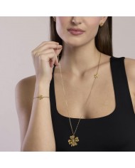 Kidult  Collana in acciaio 316L PVD giallo cristalli