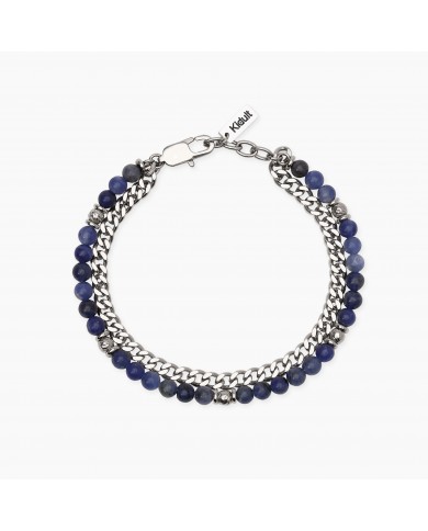 Kidult uomo   Bracciale in acciaio 316L sodalite
