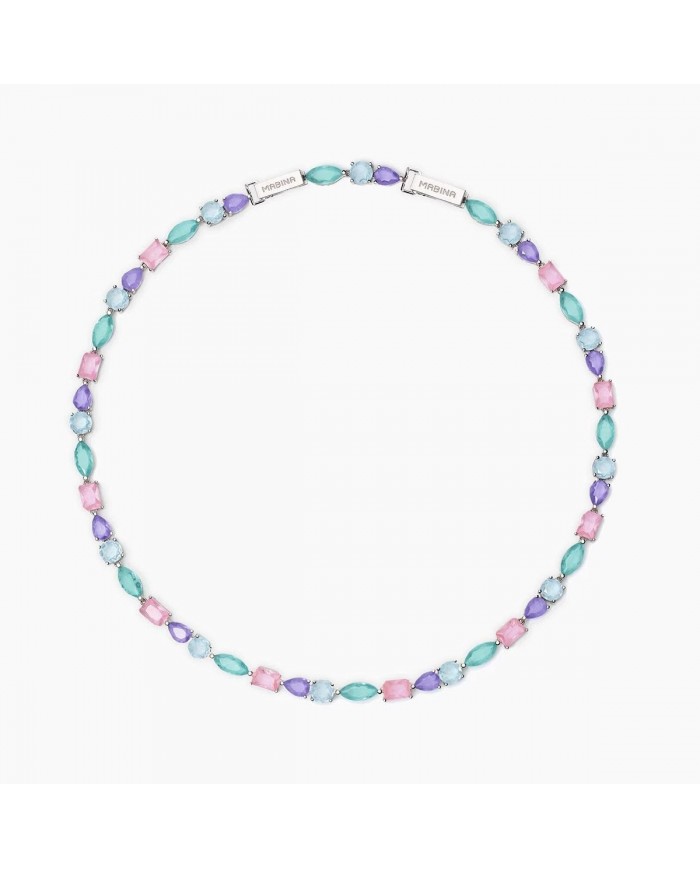 Mabina donna  Girocollo in argento 925/ººº glass   cristallo rocca