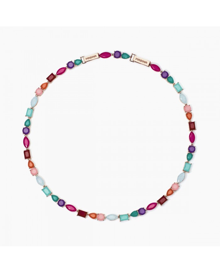 Mabina donna  Girocollo in argento 925/ººº rosato   glass cr rocca
