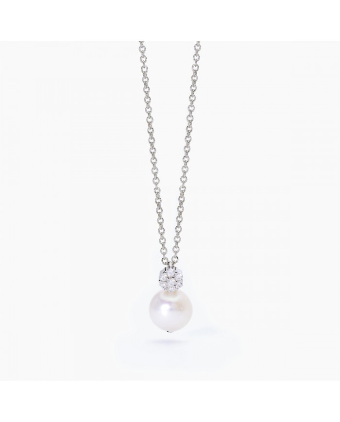 Mabina donna  Girocollo in argento 925/°°°   Zircone e perla