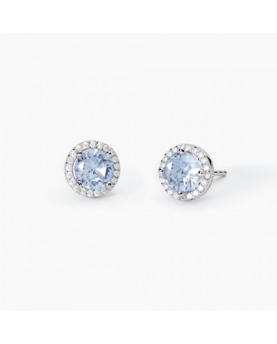 Mabina donna  Orecchini in argento 925/°°°    acquamarina sintetica e zirconi