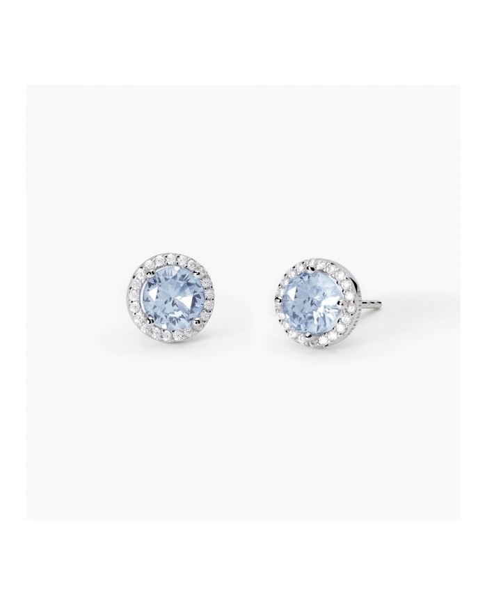 Mabina donna  Orecchini in argento 925/°°°    acquamarina sintetica e zirconi