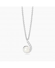 Mabina my diamond  Girocollo in argento 925/°°° perle   diam lab-grown