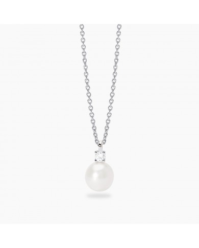 Mabina my diamond  Girocollo in argento 925/°°° perle   diam lab-grown