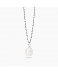 Mabina my diamond  Girocollo in argento 925/°°° perle   diam lab-grown