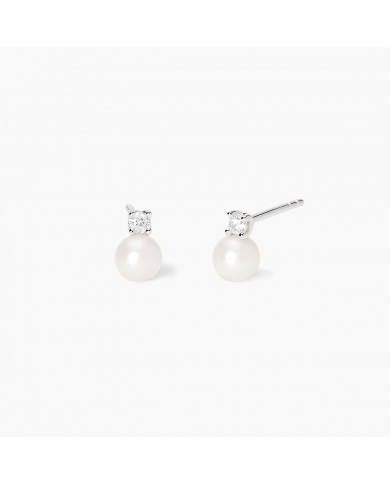 Mabina my diamond  Orecchini in argento 925/°°° perle   diamanti lab-gr