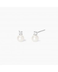 Mabina my diamond  Orecchini in argento 925/°°° perle   diamanti lab-gr