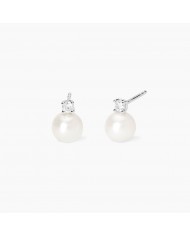 Mabina my diamond  Orecchini in argento 925/°°° perle   diamanti lab-gr