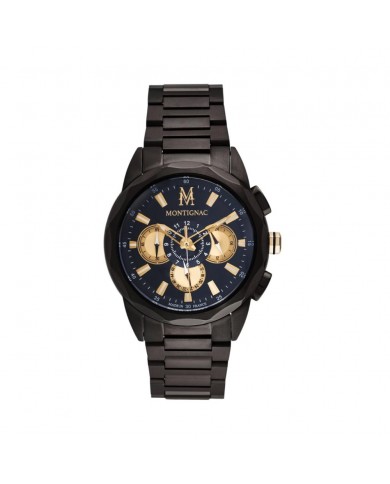 Orologio Uomo MONTIGNAC MOW907    Multifunzione Acciaio Inossidabile   Nero Blu