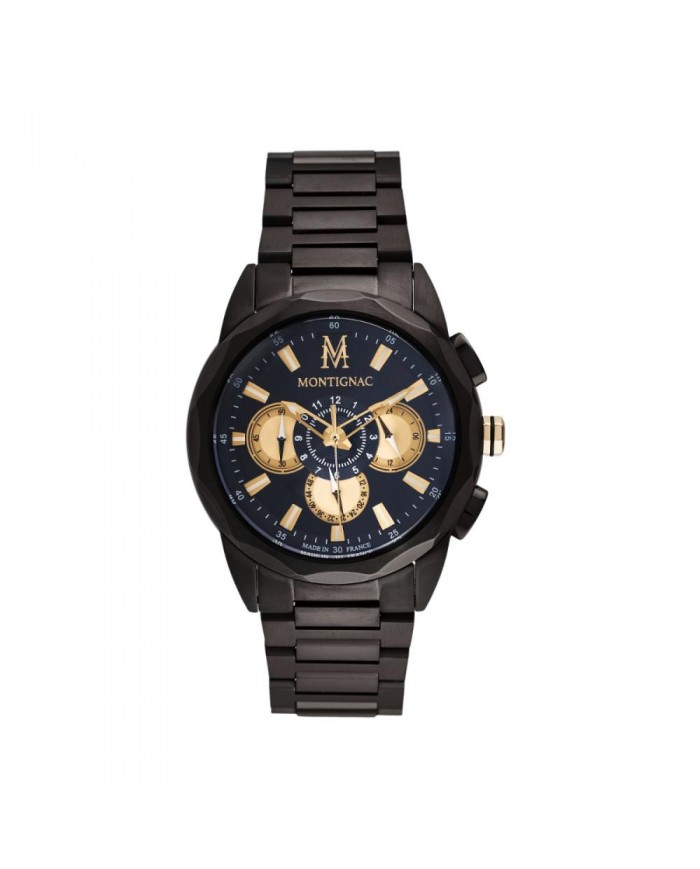 Orologio Uomo MONTIGNAC MOW907    Multifunzione Acciaio Inossidabile   Nero Blu