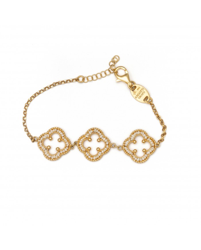Bracciale in argento 925/°°° con perle "scaramazze"Collezione Rosoni "Luce in Fiore"