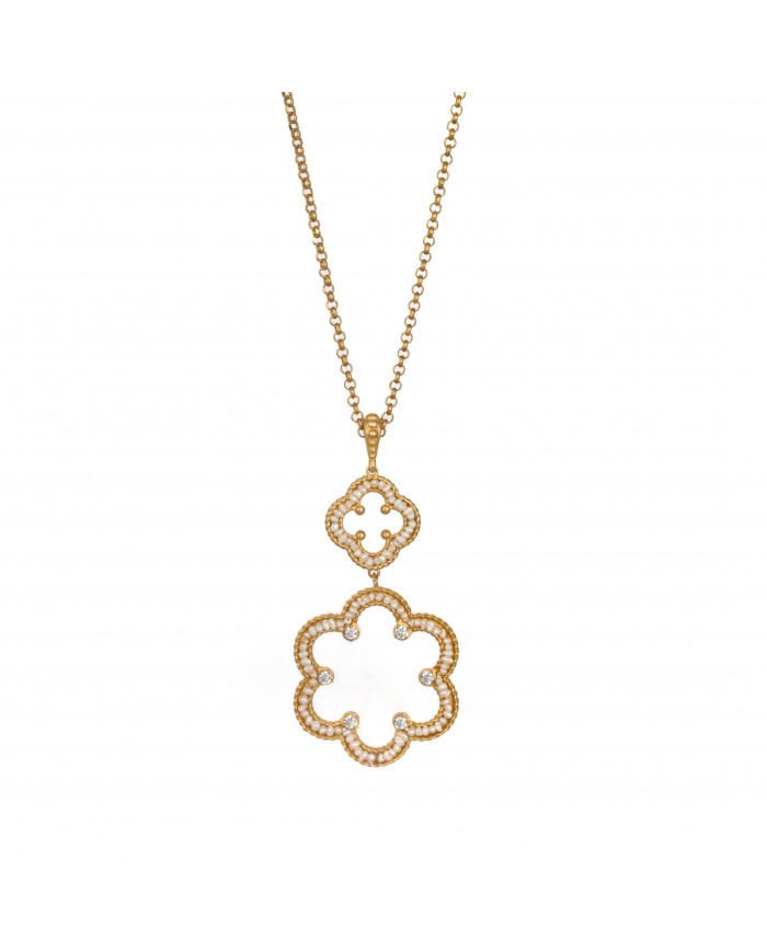 Collana in argento 925/°°° con perle "scaramazze"Collezione Rosoni "Luce in Fiore"