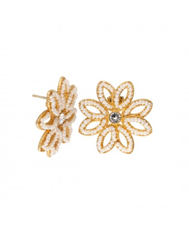 Orecchini in argento 925/°°° con perla  "scaramazza"Collezione "Stella Maris"