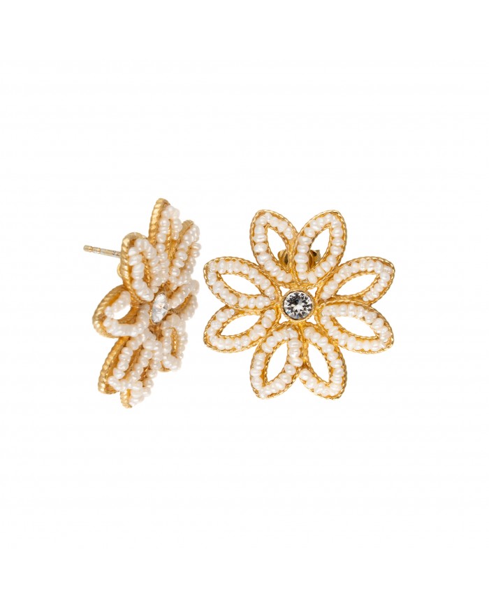 Orecchini in argento 925/°°° con perla  "scaramazza"Collezione "Stella Maris"